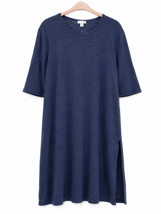 J. Jill Dresses & Skirts - J. Jill linen blend Short-Sleeve Shift Dress with Side Slit